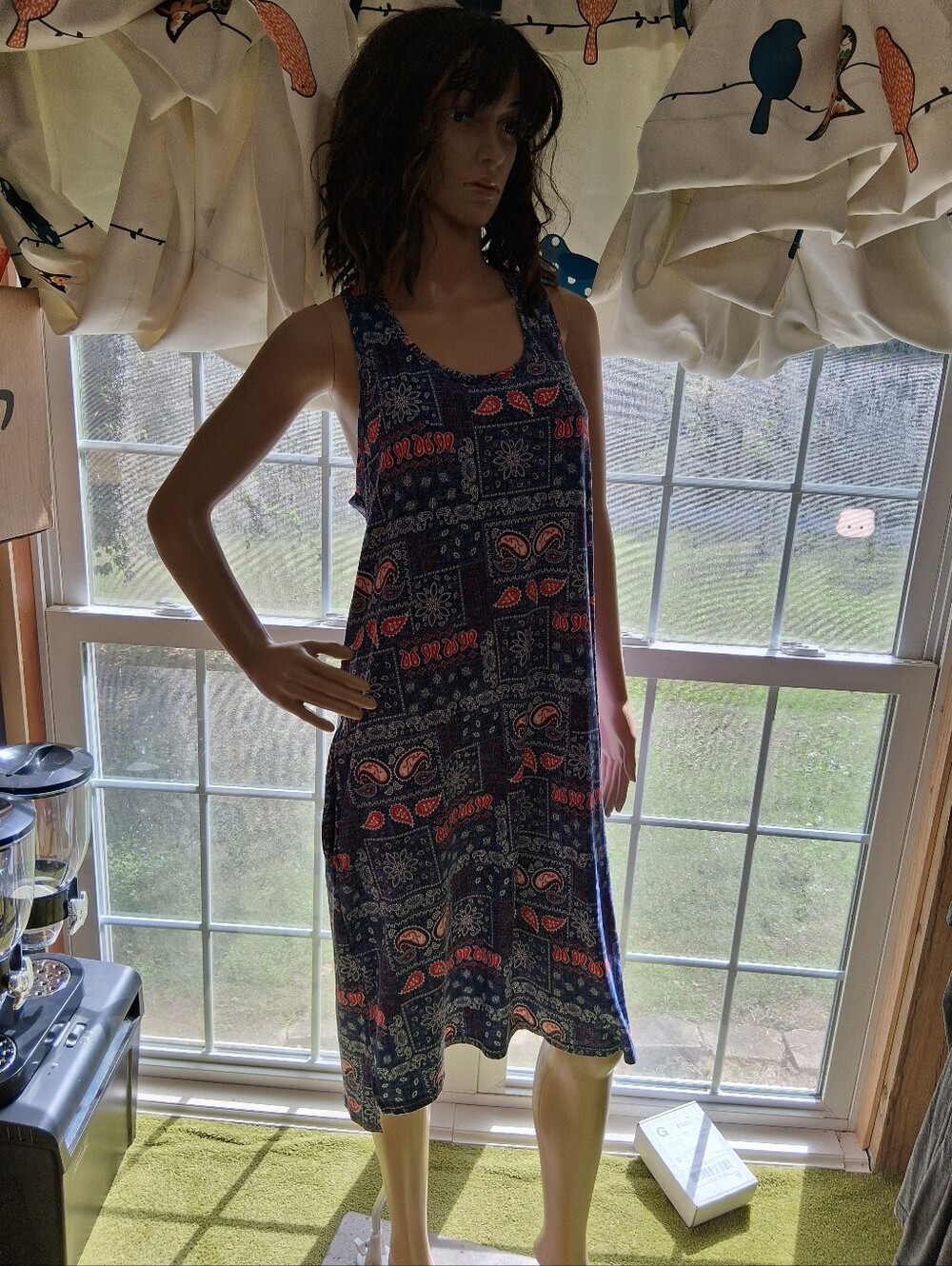 Secret Treasures Navy Blue Paisley Print Sundress Size L